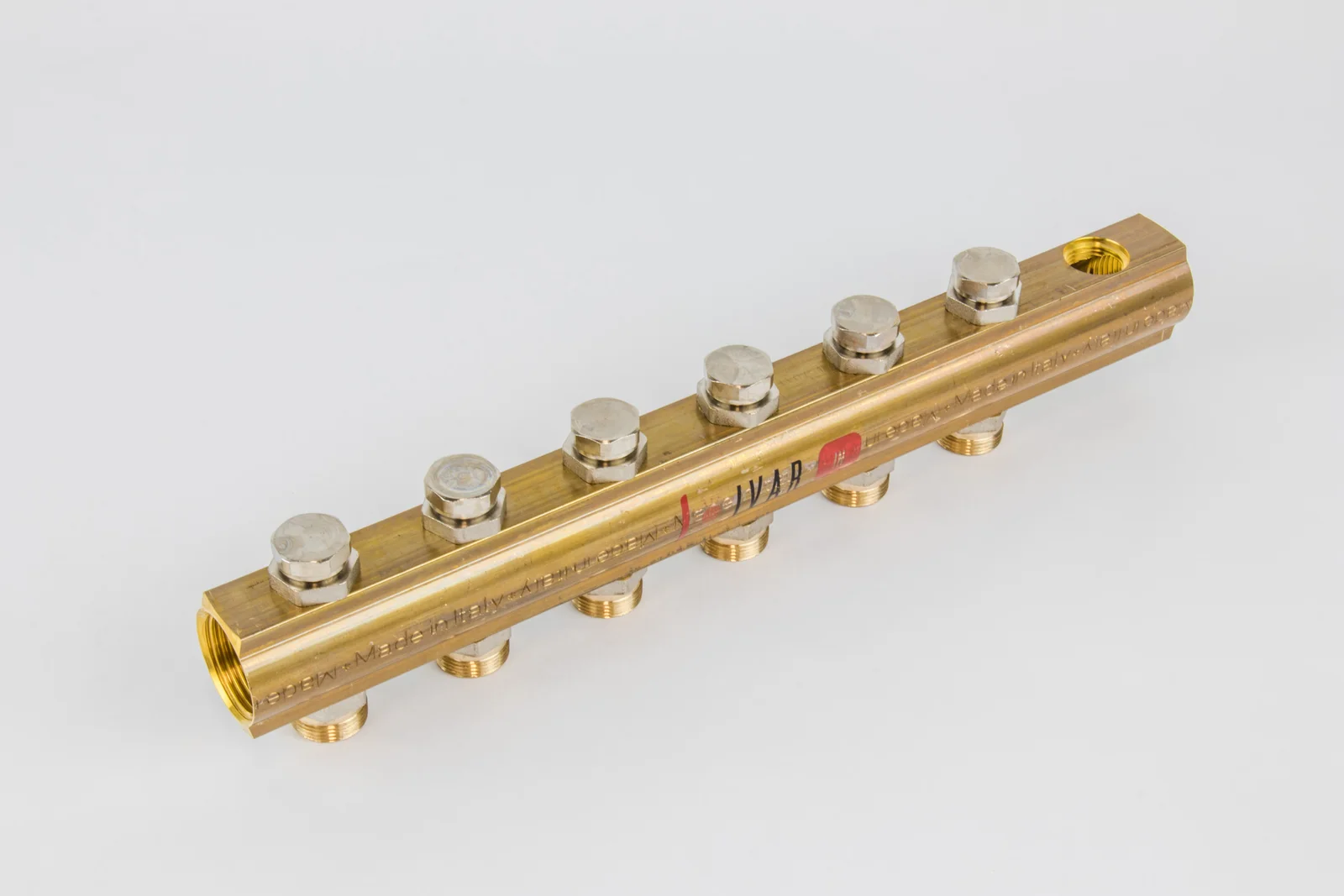 Begetube Verdeler voor CV messing Begetube 1" + 6 x M24 met ontluchting