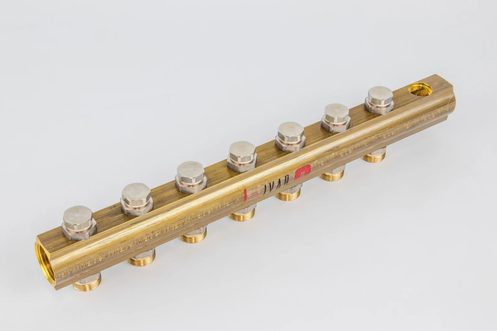 Begetube Verdeler voor CV messing Begetube 1" + 7 x M24 met ontluchting