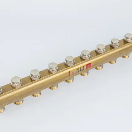 Begetube Verdeler voor CV messing Begetube 1" + 9 x M24 met ontluchting