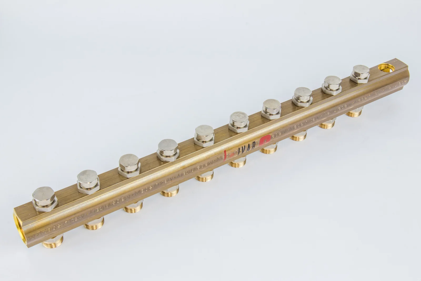 Begetube Verdeler voor CV messing Begetube 1" + 10 x M24 met ontluchting