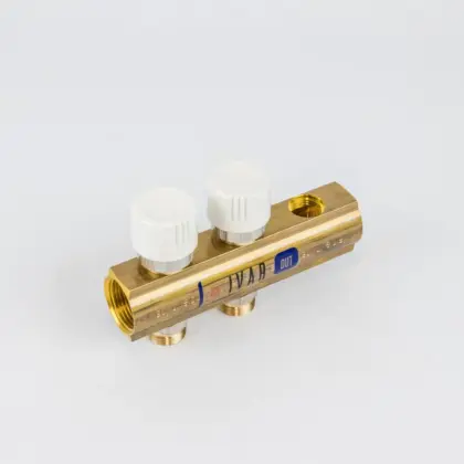 Begetube Verdeler voor CV messing Begetube 1" + 2 x M24 met ontluchting