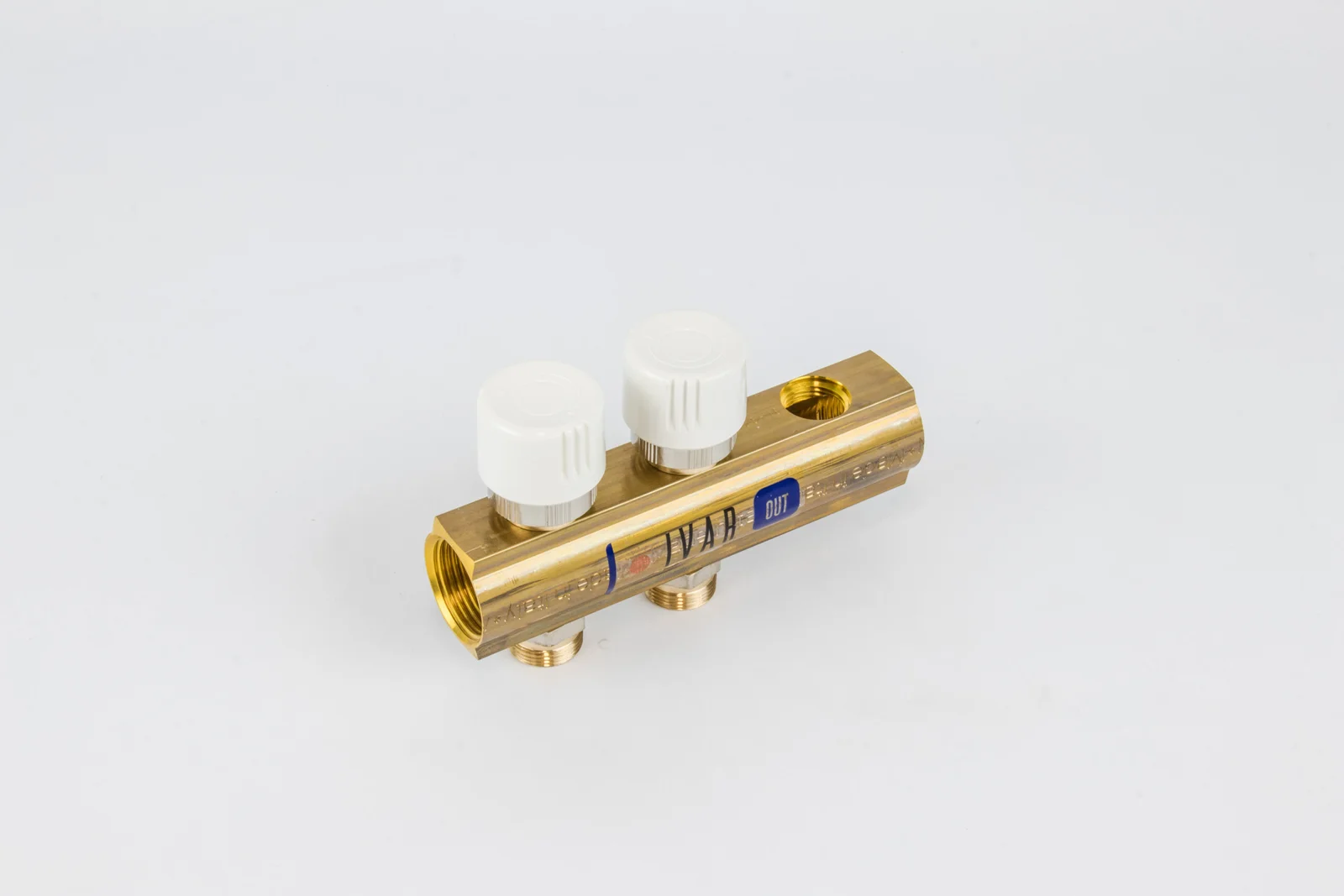 Begetube Verdeler voor CV messing Begetube 1" + 2 x M24 met ontluchting