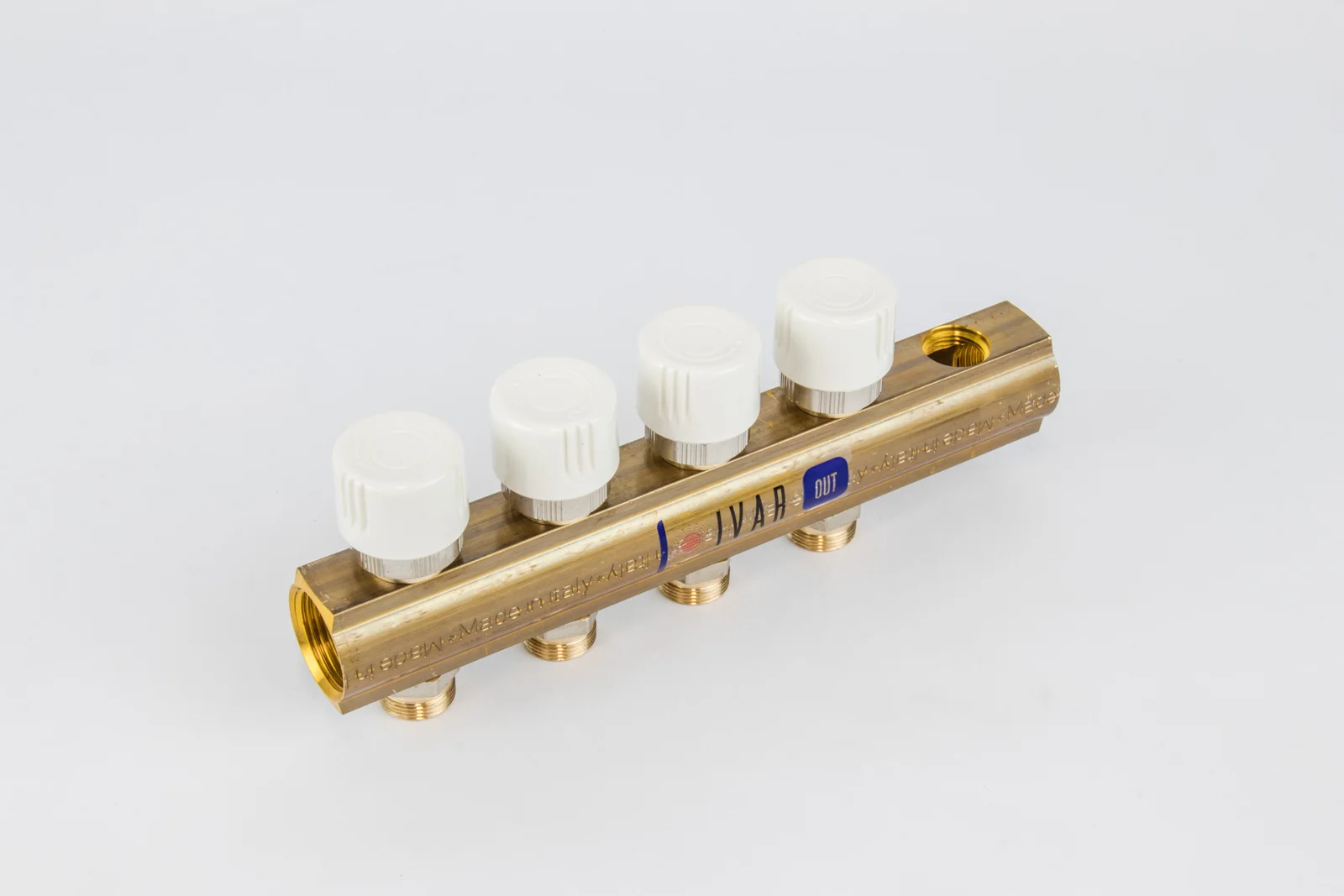Begetube Verdeler voor CV messing Begetube 1" + 4 x M24 met ontluchting