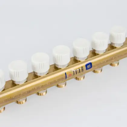 Begetube Verdeler voor CV messing Begetube 1" + 7 x M24 met ontluchting