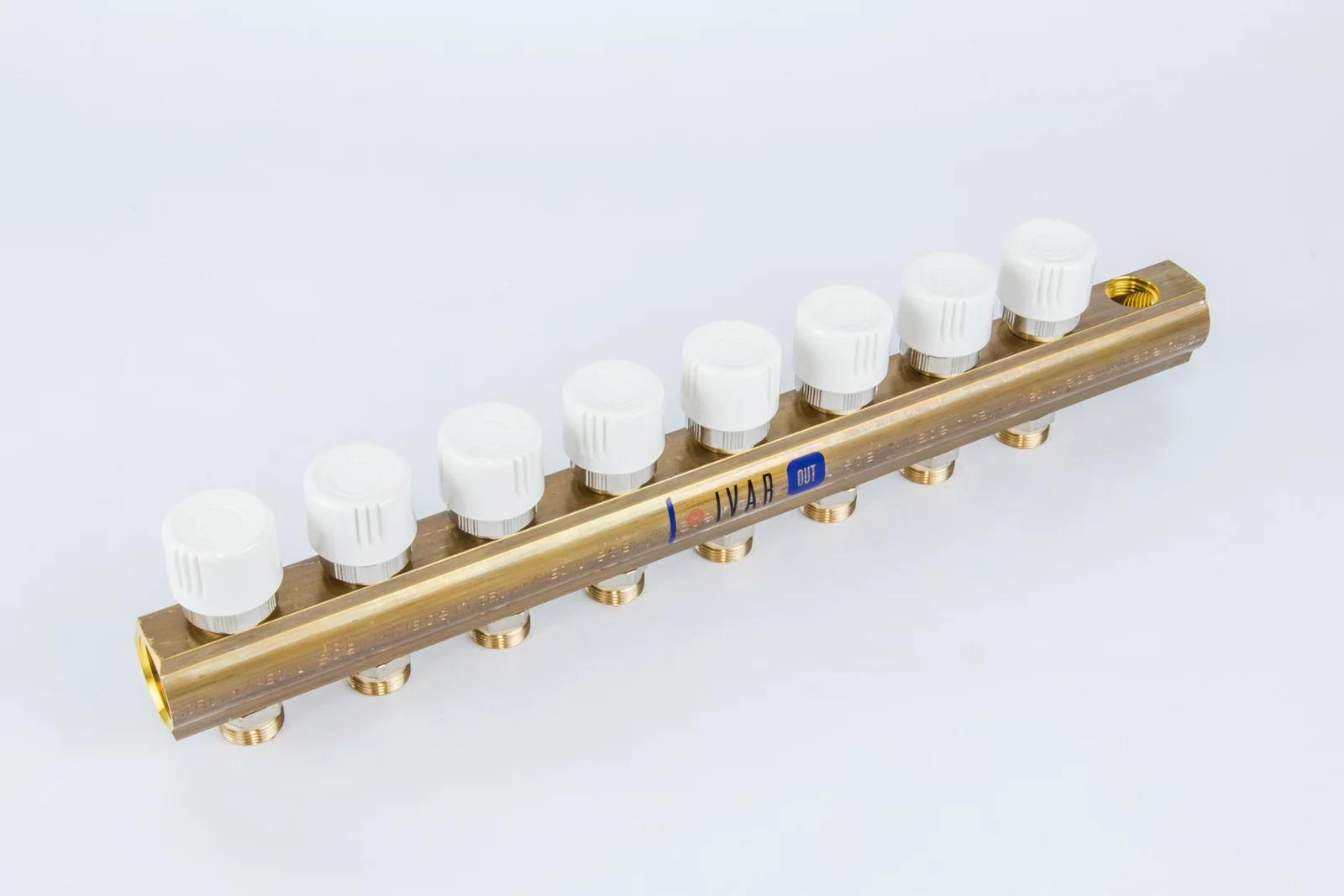 Begetube Verdeler voor CV messing Begetube 1" + 8 x M24 met ontluchting