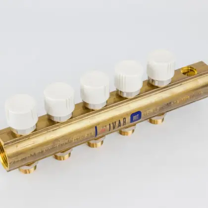 Begetube Verdeler voor CV messing Begetube 5/4" + 5 x M24 met ontluchting