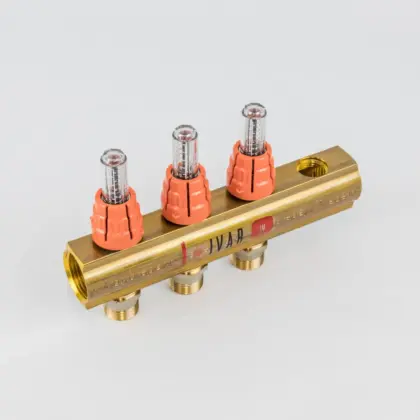 Begetube Verdeler voor CV messing Begetube 1" + 3 x M24 met ontluchting