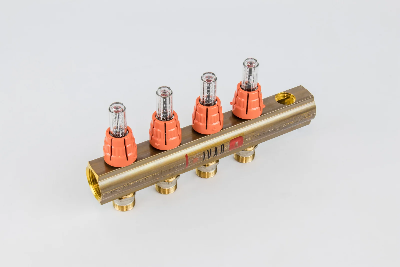Begetube Verdeler voor CV messing Begetube 1" + 4 x M24 met ontluchting