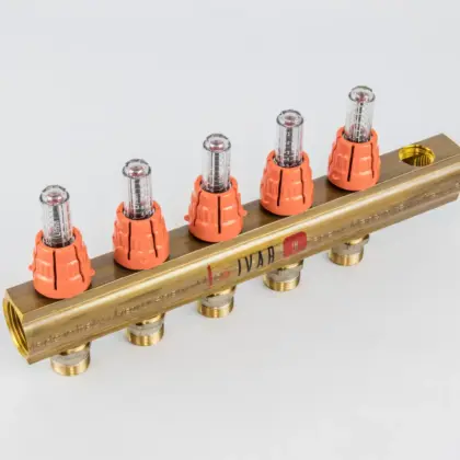 Begetube Verdeler voor CV messing Begetube 1" + 5 x M24 met ontluchting