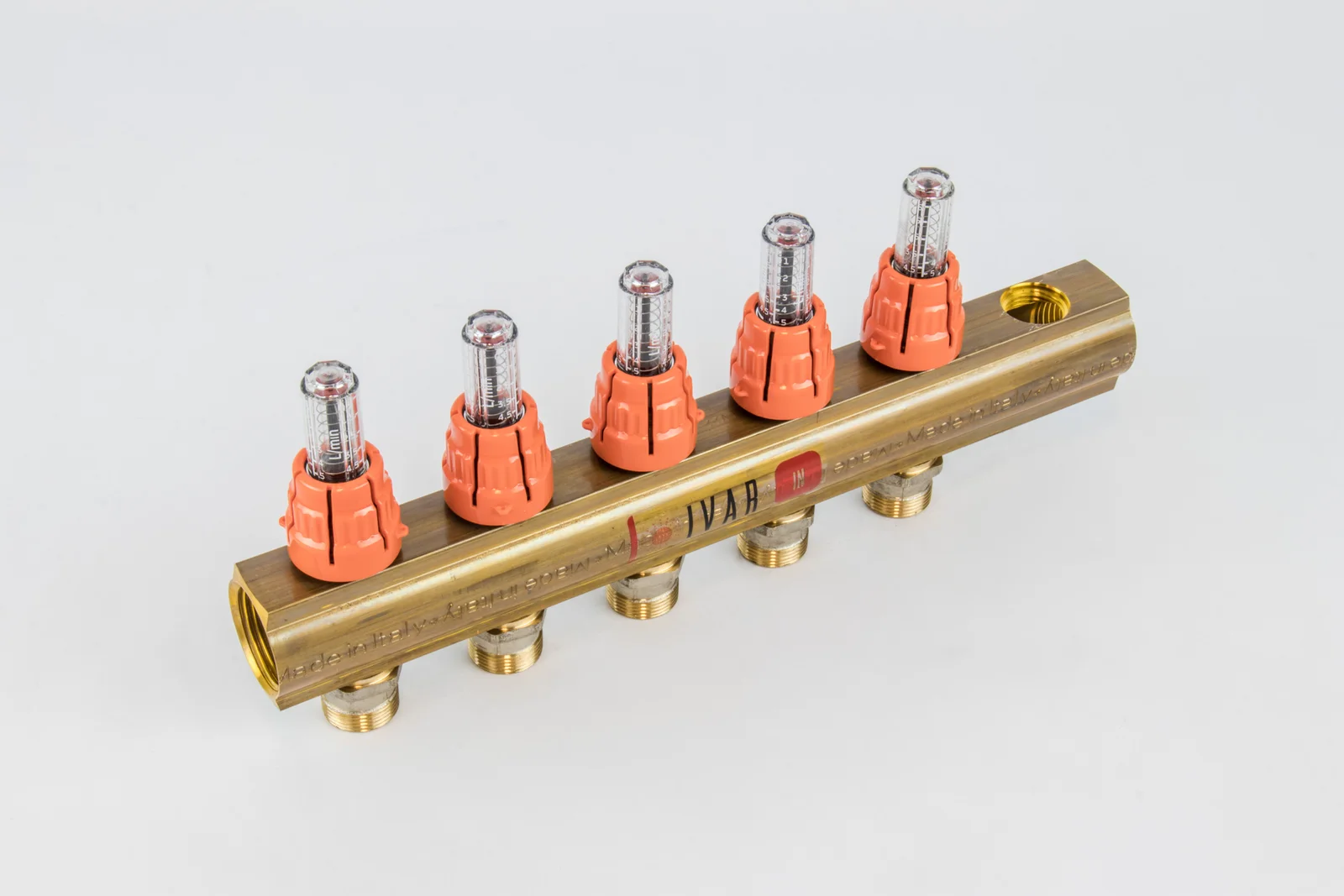 Begetube Verdeler voor CV messing Begetube 1" + 5 x M24 met ontluchting
