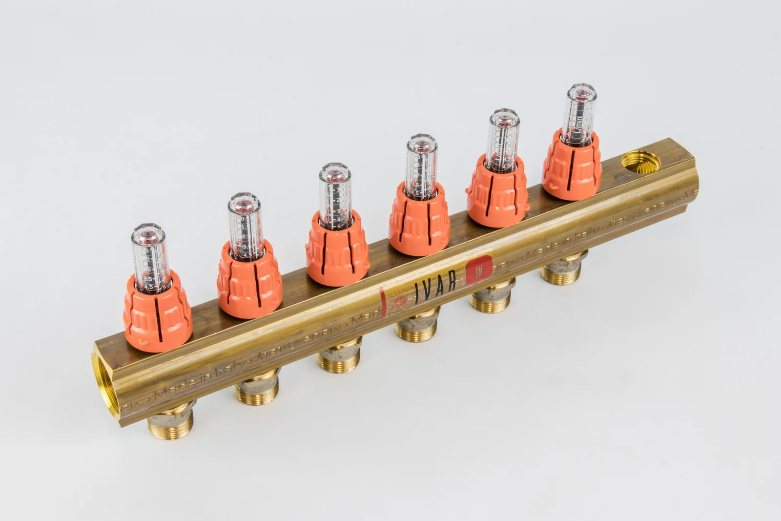 Begetube Verdeler voor CV messing Begetube 1" + 6 x M24 met ontluchting