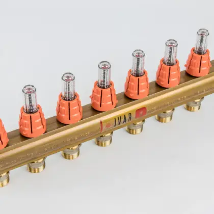 Begetube Verdeler voor CV messing Begetube 1" + 7 x M24 met ontluchting
