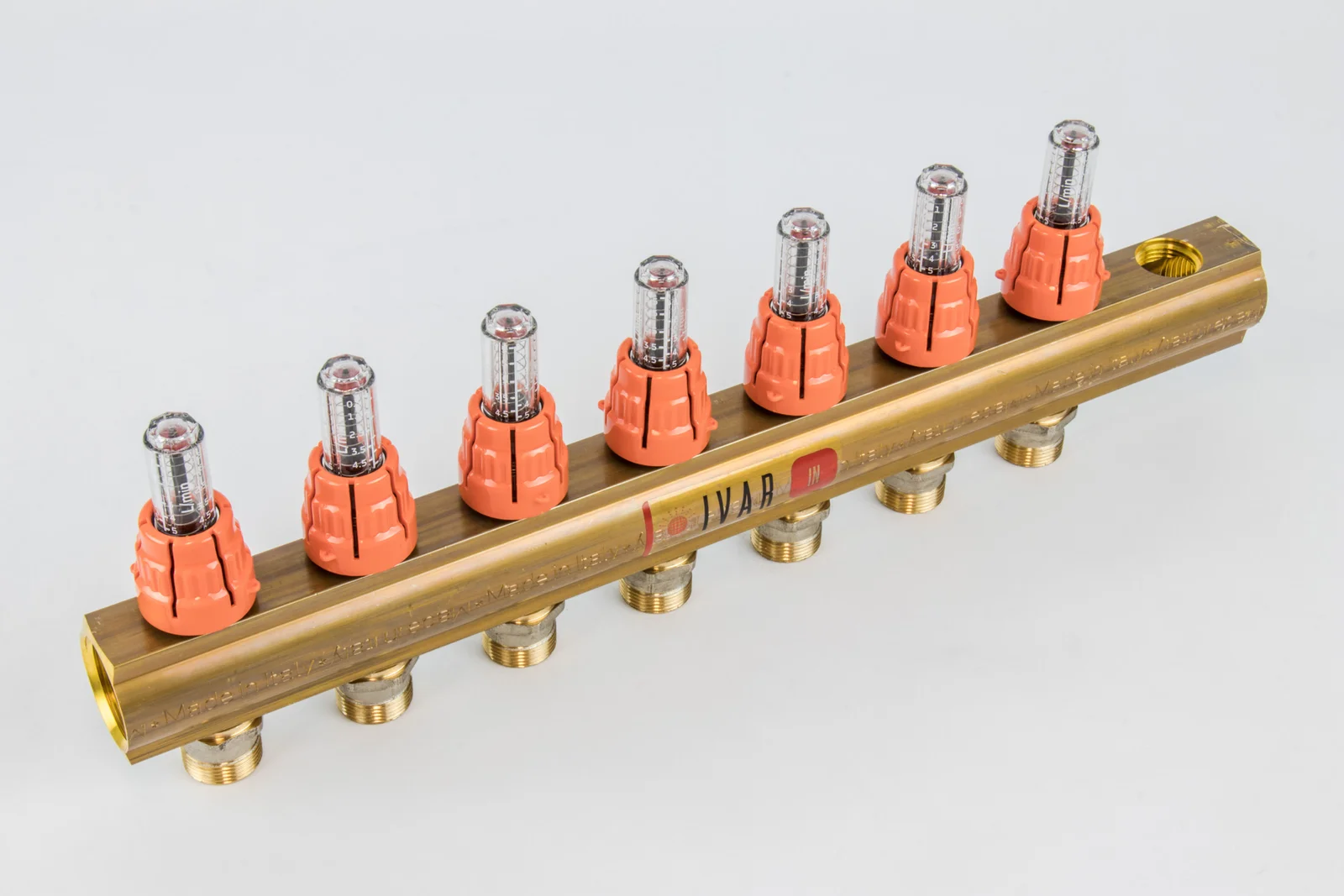 Begetube Verdeler voor CV messing Begetube 1" + 7 x M24 met ontluchting