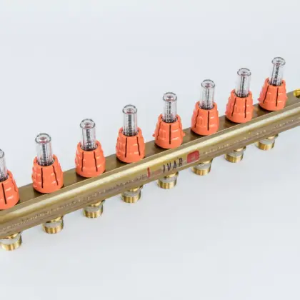 Begetube Verdeler voor CV messing Begetube 1" + 8 x M24 met ontluchting