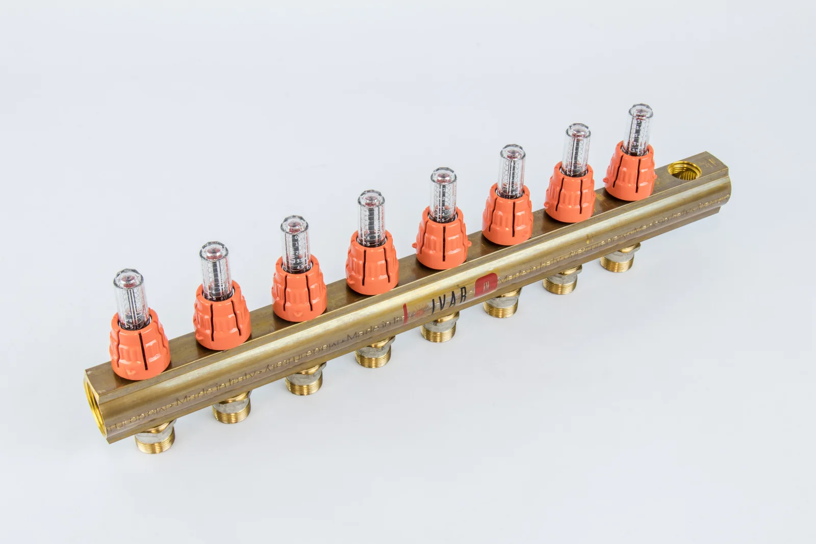 Begetube Verdeler voor CV messing Begetube 1" + 8 x M24 met ontluchting