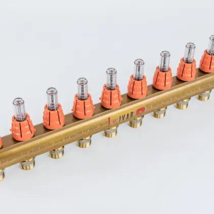 Begetube Verdeler voor CV messing Begetube 1" + 9 x M24 met ontluchting