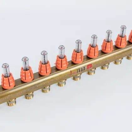 Begetube Verdeler voor CV messing Begetube 1" + 10 x M24 met ontluchting