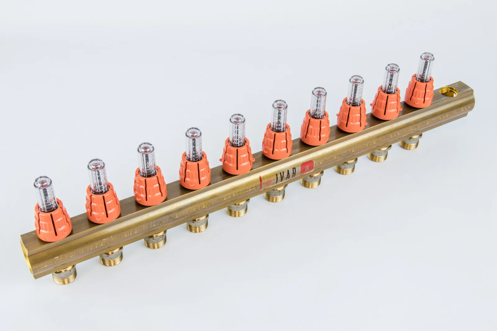 Begetube Verdeler voor CV messing Begetube 1" + 10 x M24 met ontluchting