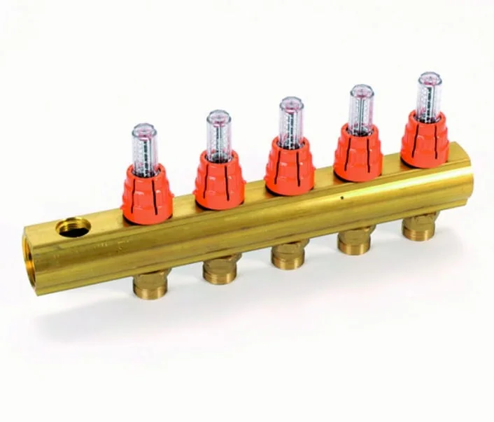 Begetube Verdeler voor CV messing Begetube 1" + 11 x M24 met ontluchting