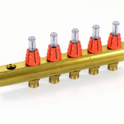 Begetube Verdeler voor CV messing Begetube 1" + 12 x M24 met ontluchting