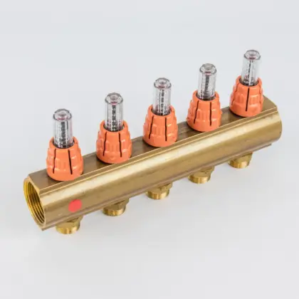 Begetube Verdeler voor CV messing Begetube 5/4" + 5 x M24 met debietmeter 203120005