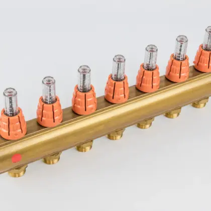 Begetube Verdeler voor CV messing Begetube 5/4" + 7 x M24 met debietmeter 203120007