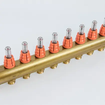 Begetube Verdeler voor CV messing Begetube 5/4" + 10 x M24 met debietmeter 203120010