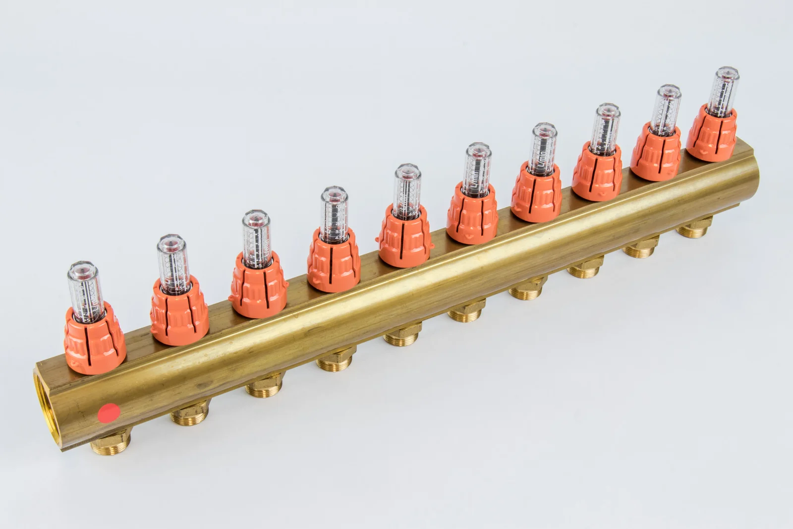 Begetube Verdeler voor CV messing Begetube 5/4" + 10 x M24 met debietmeter 203120010