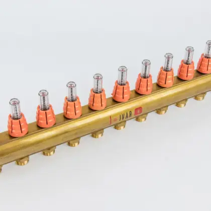 Begetube Verdeler voor CV messing Begetube 5/4" + 11 x M24 met debietmeter 203120011