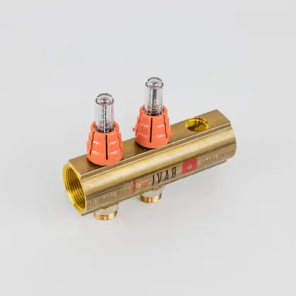 Begetube Verdeler voor CV messing Begetube 5/4" + 2 x M24 met ontluchting