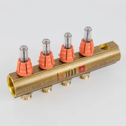 Begetube Verdeler voor CV messing Begetube 5/4" + 4 x M24 met ontluchting
