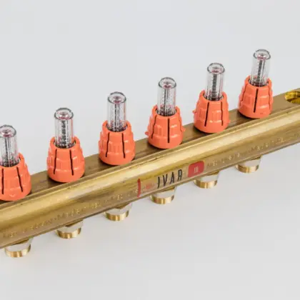 Begetube Verdeler voor CV messing Begetube 5/4" + 6 x M24 met ontluchting