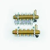 Begetube Collector voor vloerverwarming messing Begetube 5/4" + 13 x M24 met thermische stelaandrijving, met regeling 210120913