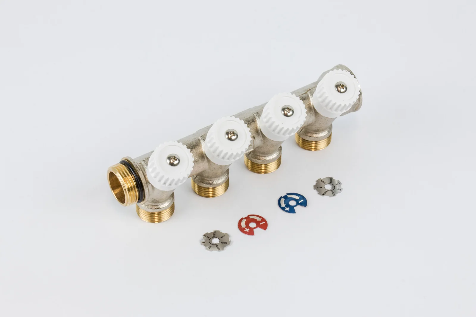 Begetube Verdeler voor CV messing Begetube 3/4" + 4 x M24 wit 224071904