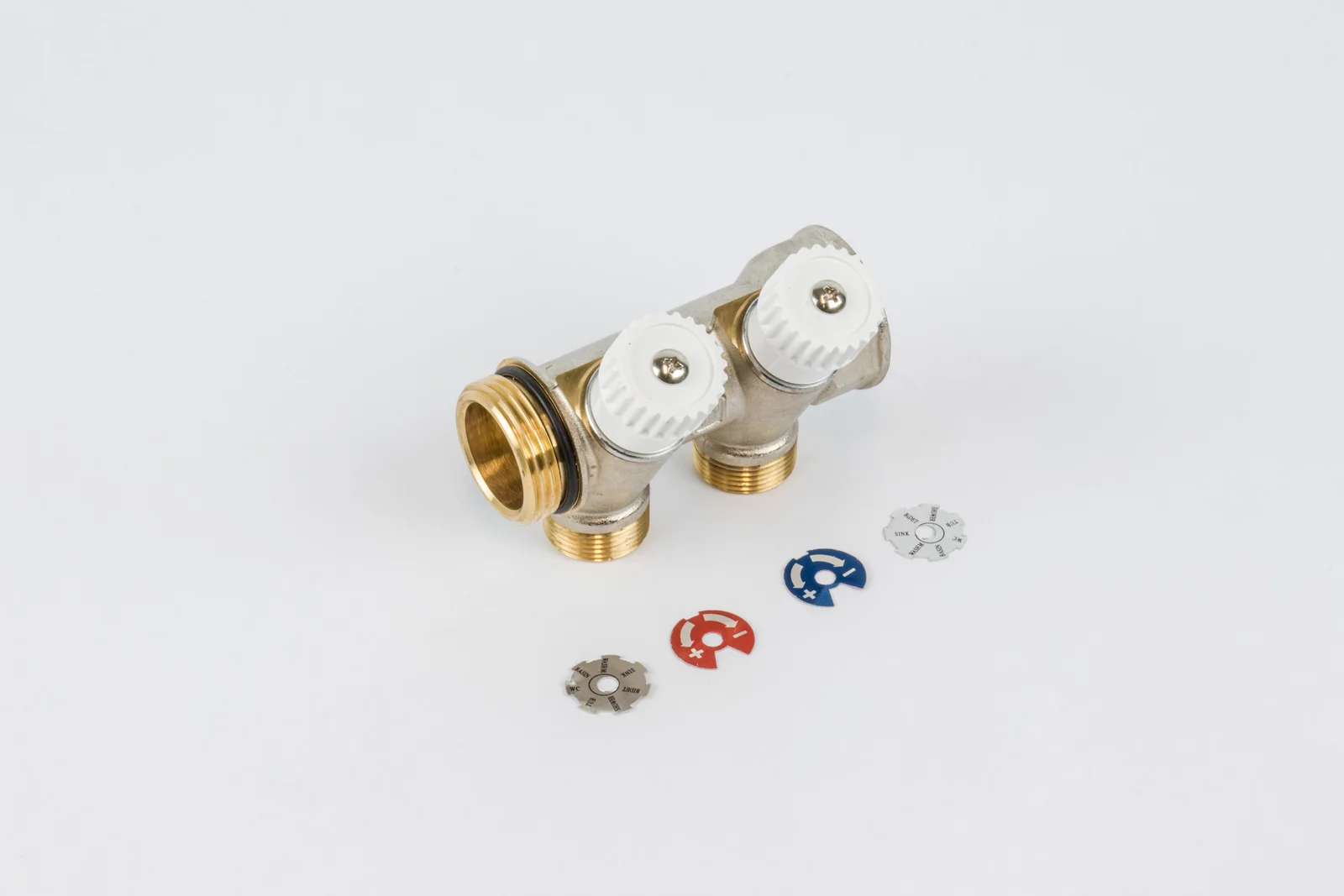 Begetube Verdeler voor CV messing Begetube 1" + 2 x M24 wit 224101902
