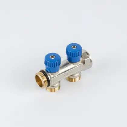 Begetube Verdeler voor CV messing Begetube 3/4" + 2 x M24 blauw 225071202