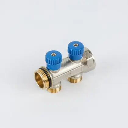 Begetube Verdeler voor CV messing Begetube 1" + 2 x M24 blauw 225101202