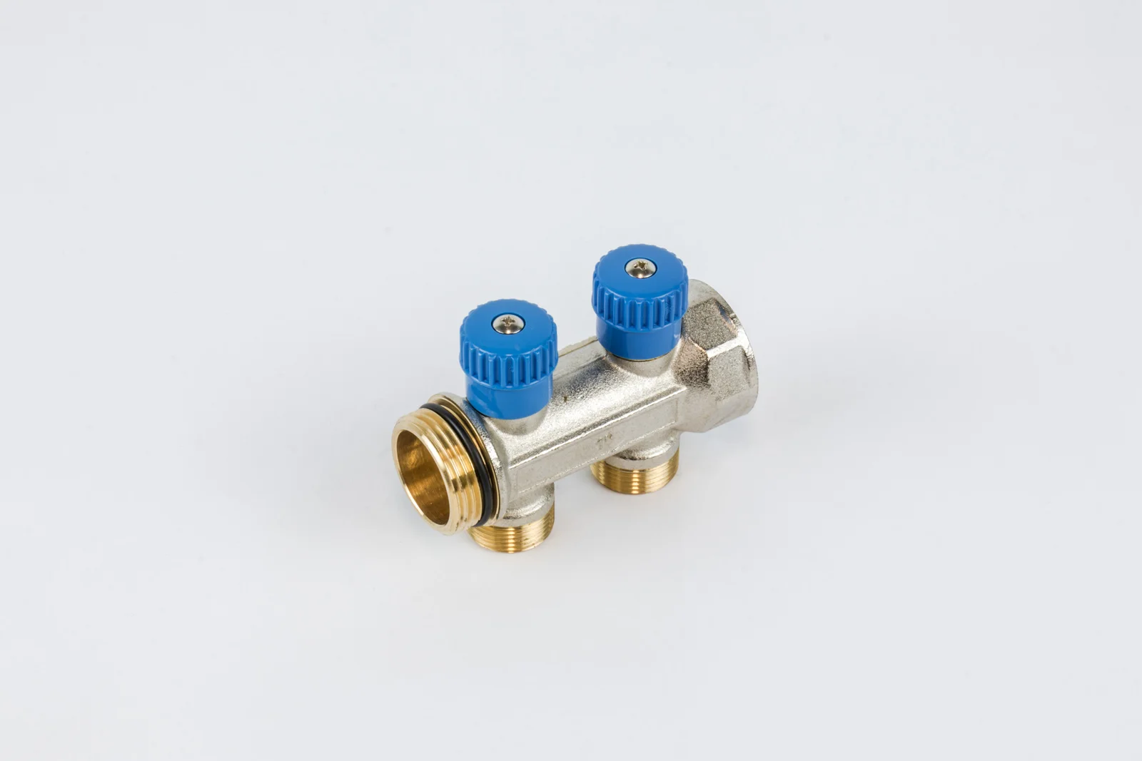 Begetube Verdeler voor CV messing Begetube 1" + 2 x M24 blauw 225101202