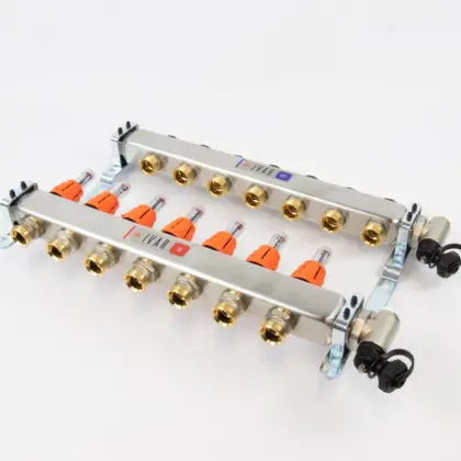 Begetube Collector voor vloerverwarming inox Begetube 1" + 7 x 3/4" met ontluchting