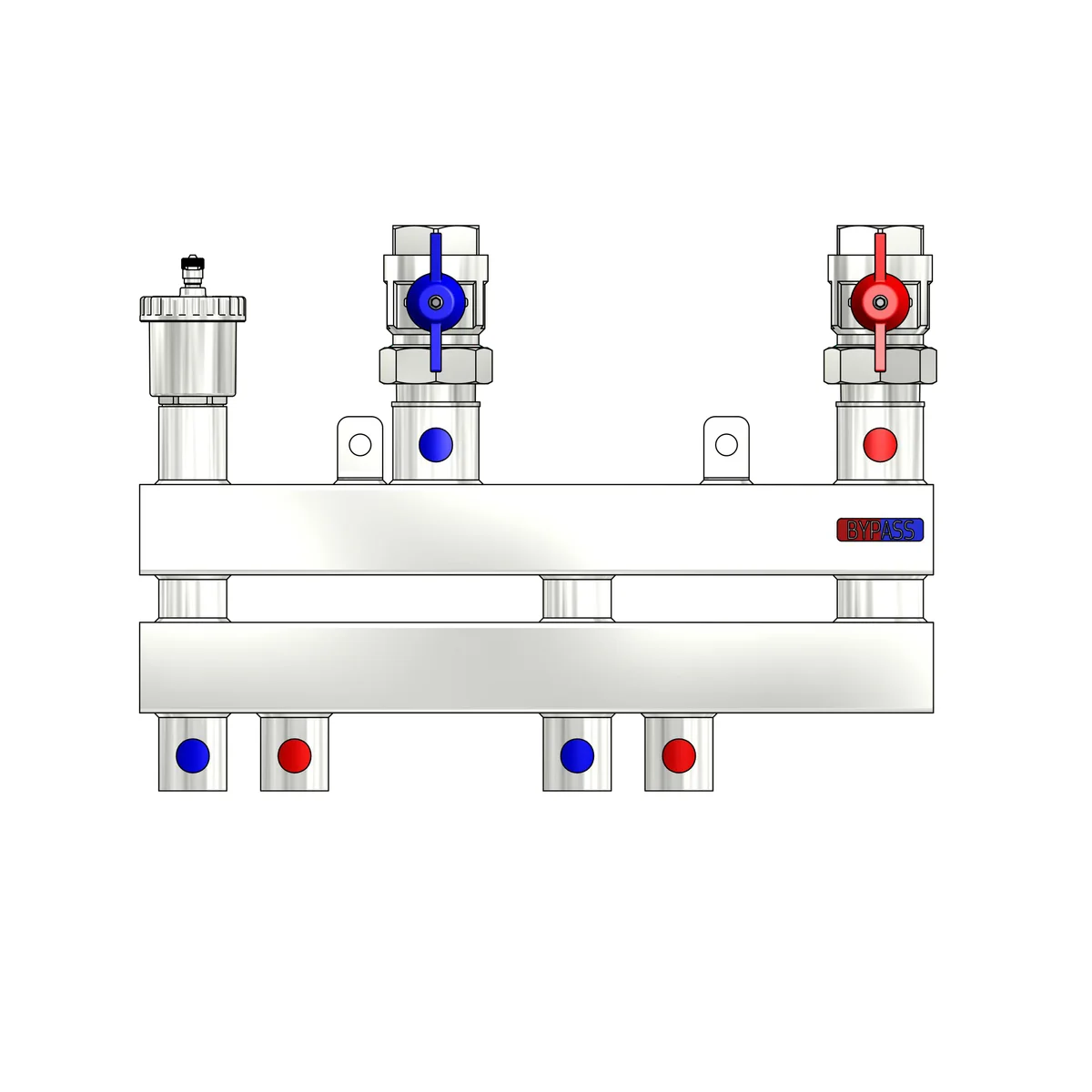 Begetube Multimix-C hoofdkollektor voor 2 pompgroepen met bolkranen + autom. ontluchter 287360002