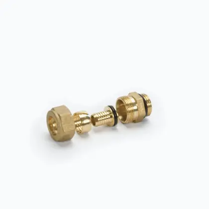 Begetube Knelovergangsstuk messing losse insteekhuls voor VPE/VPX buis 16/2.2mm x 1/2" M verwarming Begetube 301010519