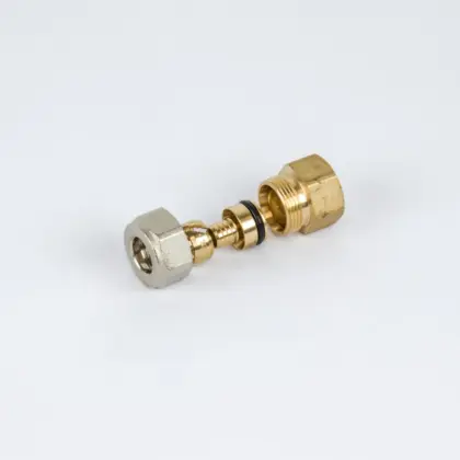 Begetube Knelovergangsstuk messing losse insteekhuls voor VPE/VPX buis 14/2mm x 1/2" F verwarming Begetube 301012609