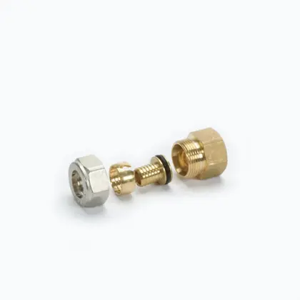 Begetube Knelovergangsstuk messing losse insteekhuls voor VPE/VPX buis 18/2mm x 1/2" F verwarming Begetube 301012629