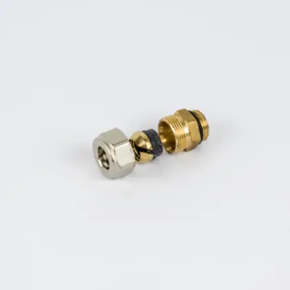 Begetube Aansluitnippel kollektor 1/2 met O-ring met klemverbinding van 14 mm begetube 302010508