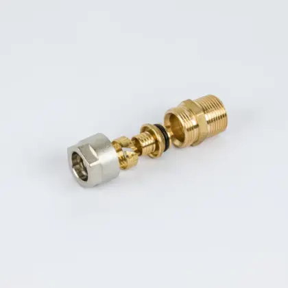 Begetube Knelovergangsstuk messing losse insteekhuls voor VPE/VPX buis 18/2mm x 3/4" M verwarming Begetube 304010729