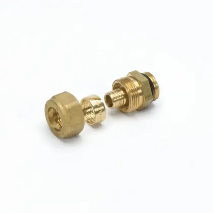 Begetube Knelovergangsstuk messing vaste insteekhuls voor VPE/VPX buis 25/3.5mm x 3/4" M verwarming Begetube 307010753