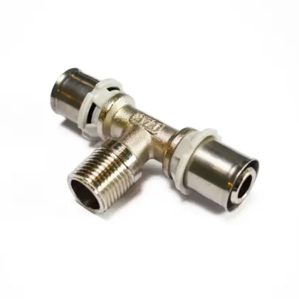 Begetube Persovergangs-T-stuk messing 20/2 x 1/2" x 20/2 M (drink)water Begetube Alpex 338043535