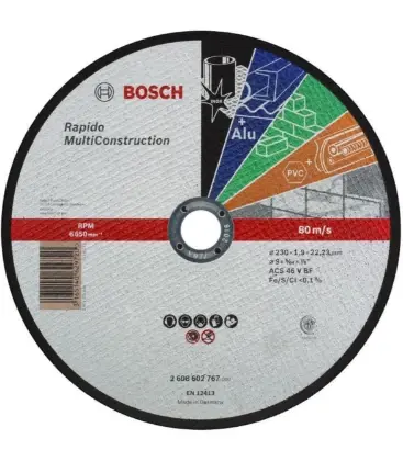 Bosch 2608602767 Bosch STD doorslijpschijf MultiConstruction 230 x 1