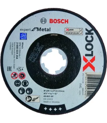 Bosch 2608619254 Bosch XLK X-lock doorslijpschijf Metal 125 x 1.6 x 22.23 mm