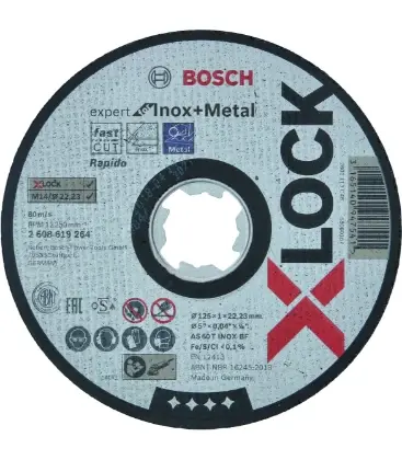 Bosch 2608619264 Bosch XLK X-Lock doorslijpschijf Metal & Inox 125 x 1 x 22.23 mm